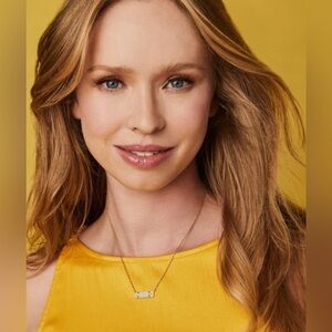 Kendra Scott Leanor Bar In Iridescent Drusy Gold Pendant Necklace NWT w/Bag, Box